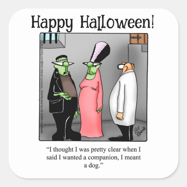 Pegatinas honrados Frankenstein Humor Halloween (Anverso)
