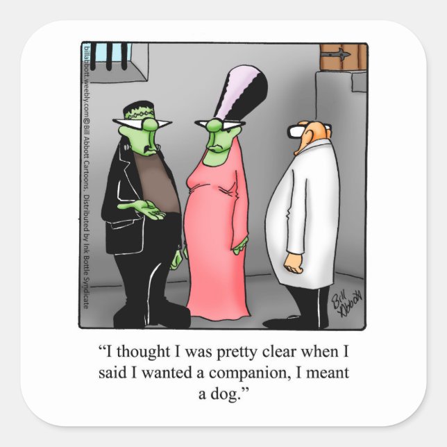 Pegatinas honrados Frankenstein Humor Halloween (Anverso)
