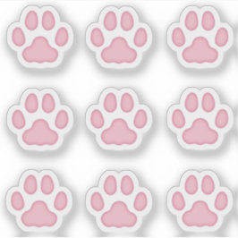 Pegatinas Huellas Pequeñas Garras de Gato Rosa