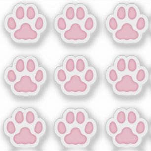 Pegatinas Huellas Pequeñas Garras de Gato Rosa