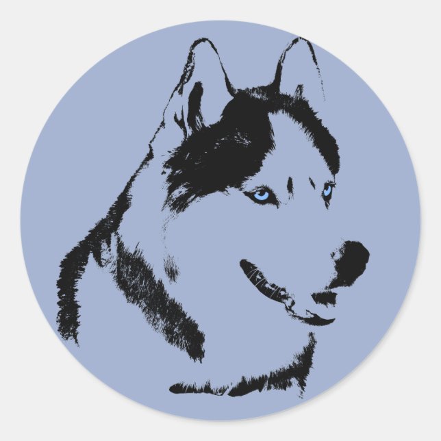 Pegatinas Husky Pegatinas Siberian Husky Malamute (Anverso)