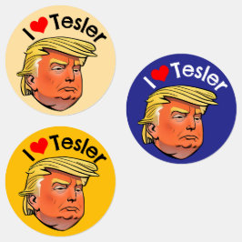 Pegatinas impermeables Trump "I love Tesler"