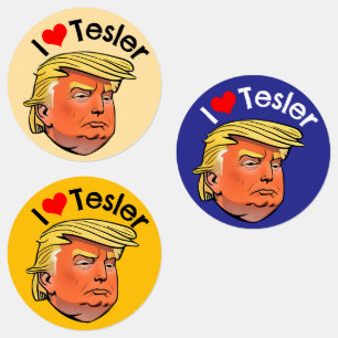 Pegatinas impermeables Trump "I love Tesler"