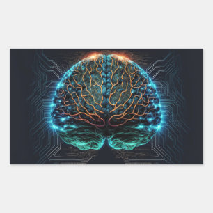 Pegatinas informáticos del cibercerebro