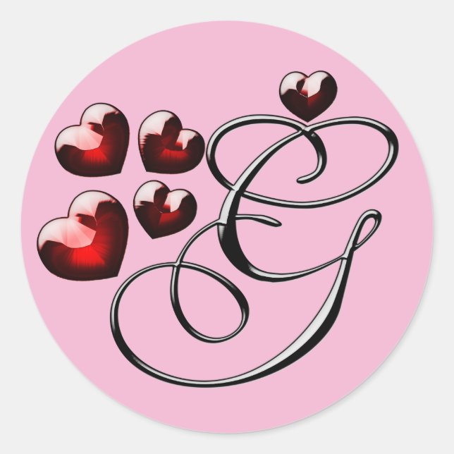 pegatinas iniciales de G monograma (Anverso)