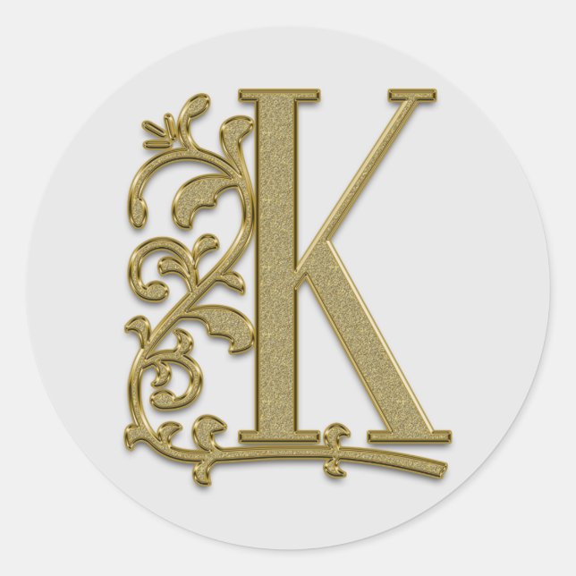 pegatinas iniciales de K monograma (Anverso)