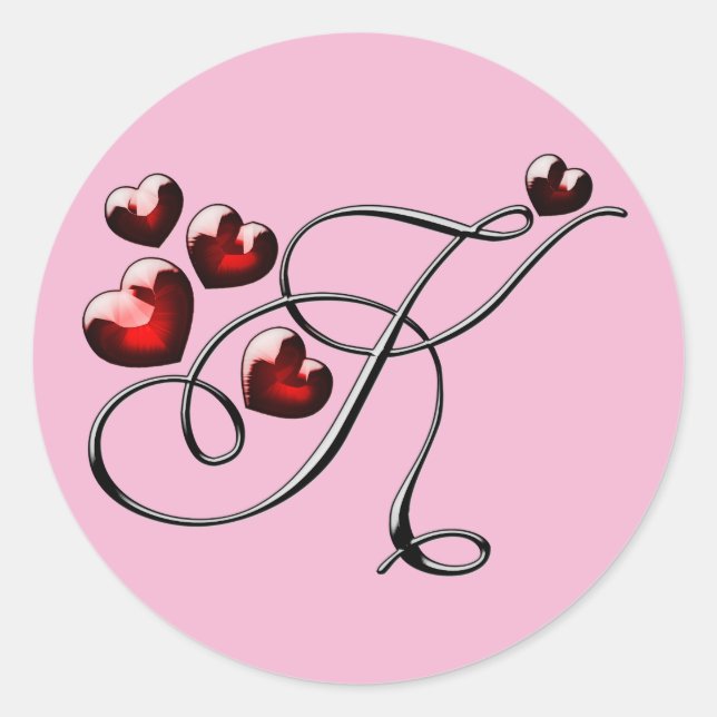 pegatinas iniciales de K monograma (Anverso)