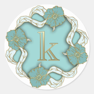 pegatinas iniciales de K monograma
