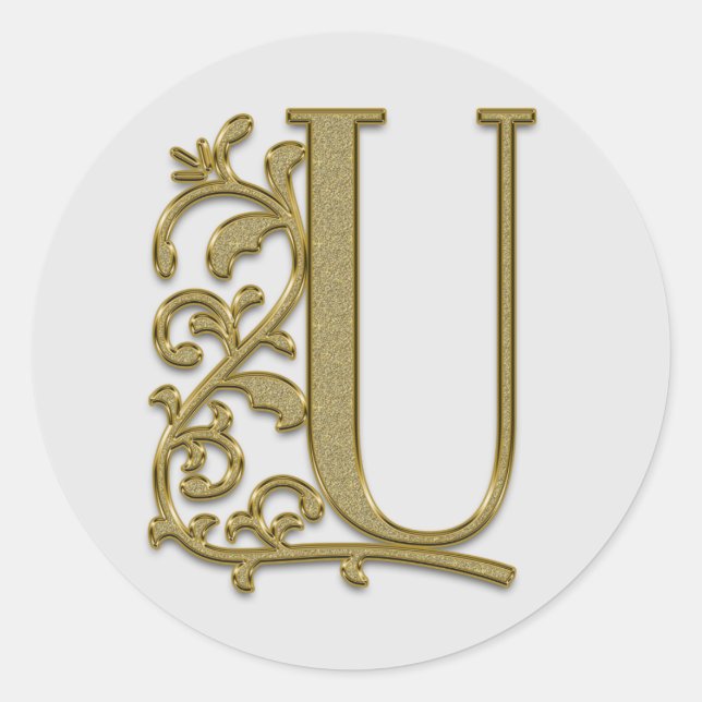 pegatinas iniciales de la U en monograma (Anverso)
