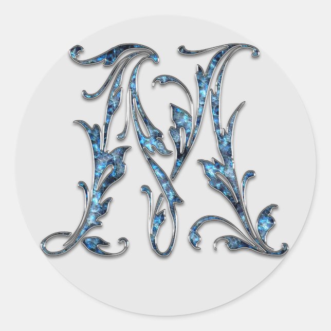 pegatinas iniciales de M en monograma (Anverso)