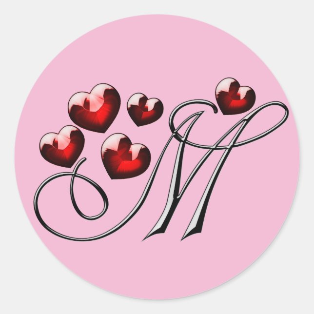 pegatinas iniciales de M en monograma (Anverso)