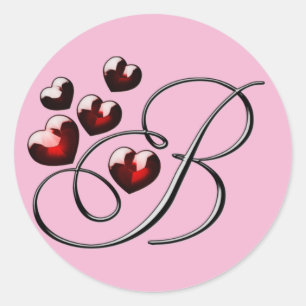 pegatinas iniciales de monograma B