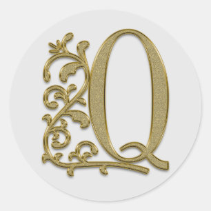 pegatinas iniciales de Q en monograma