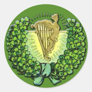 Pegatinas irlandeses de Shamrock y Harp