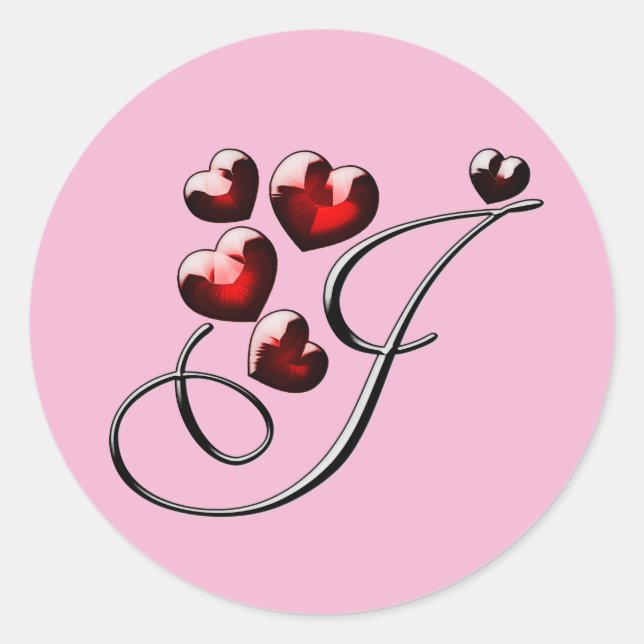 pegatinas J iniciales de monograma (Anverso)