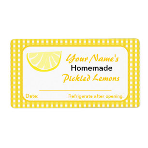 Pegatinas Jar personalizadas Lemon Preserve