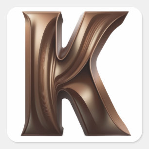 Pegatinas K de letras de chocolate