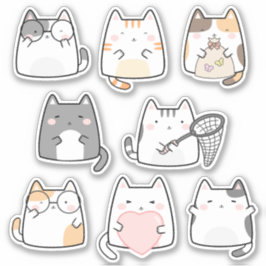 Pegatinas Kawaii Cute Kitty Cat Vinyl
