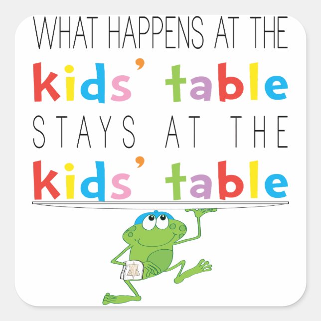 Pegatinas "Kids Table" de 1/2" y 3" de pasaje (Anverso)