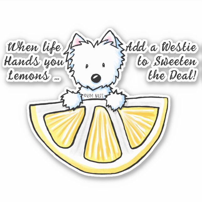 Pegatinas KiniArt Lemon Westie Cut Vinyl (Anverso)