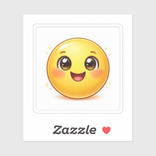 Pegatinas Kiss-Cut de Emoji Kawaii Sonriente (Hoja)