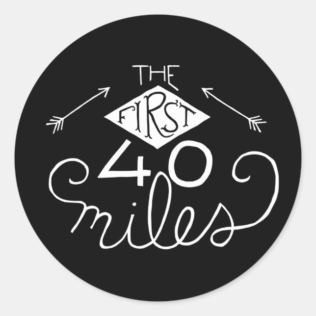 Pegatinas - Las primeras 40 millas (negro) (Anverso)