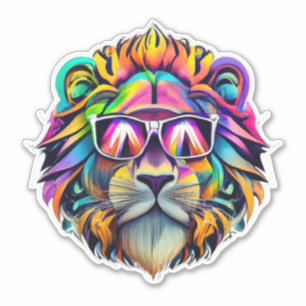 Pegatinas leones desatan la belleza salvaje