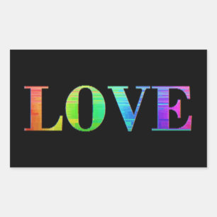 Pegatinas LGBT Rainbow Love Black Colours