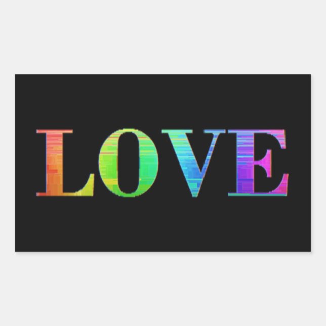 Pegatinas LGBT Rainbow Love Black Colours (Anverso)