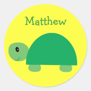 Pegatinas lindos de la tortuga verde de Matthew´s