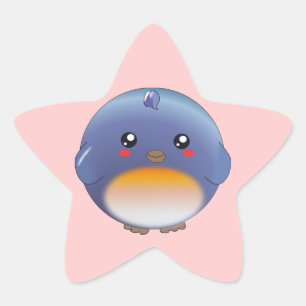 Pegatinas lindos del bluebird del kawaii