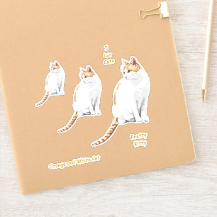 Pegatinas lindos del naranja y blancos del gato