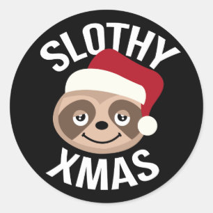 Pegatinas lindos del navidad de Navidad de Slothy
