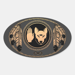 Pegatinas Lobo de Arte Nativo Pegatinas de la Rebe