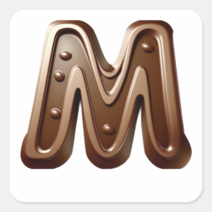 Pegatinas M de letra chocolate