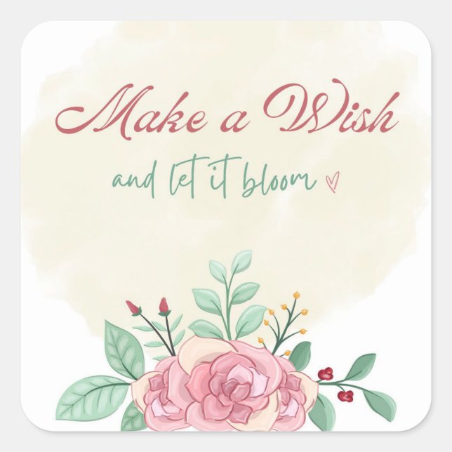 Pegatinas Make a Wish | Set Floral Mono (Anverso)