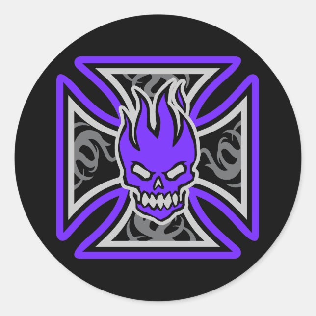 Pegatinas malteses de cráneo inmolante (Anverso)