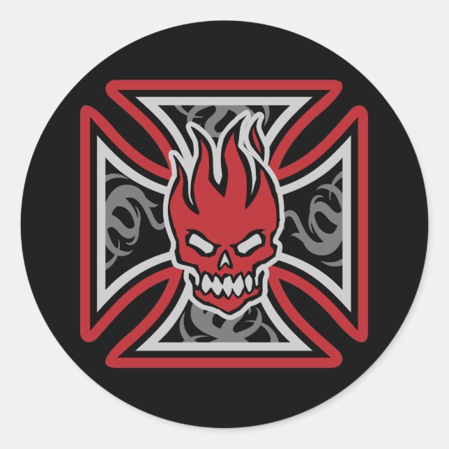 Pegatinas malteses de cráneo inmolante (Anverso)