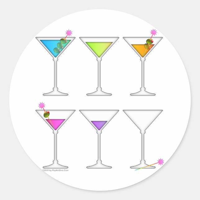Pegatinas - Martinis yendo, yendo, se fue (Anverso)
