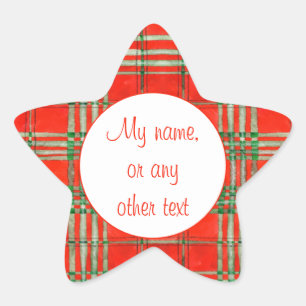 PEGATINAS MATE ESTRELLA TARTÁN ROJO SCOTT