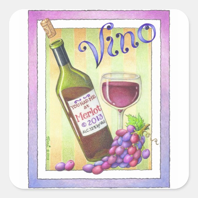 PEGATINAS - ME TENÍAS EN MERLOT - Wine Art (Anverso)