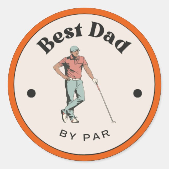 Pegatinas - Mejor papá por el golf de Par (Anverso)