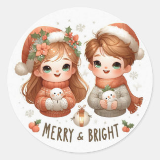 Pegatinas merry y brillantes