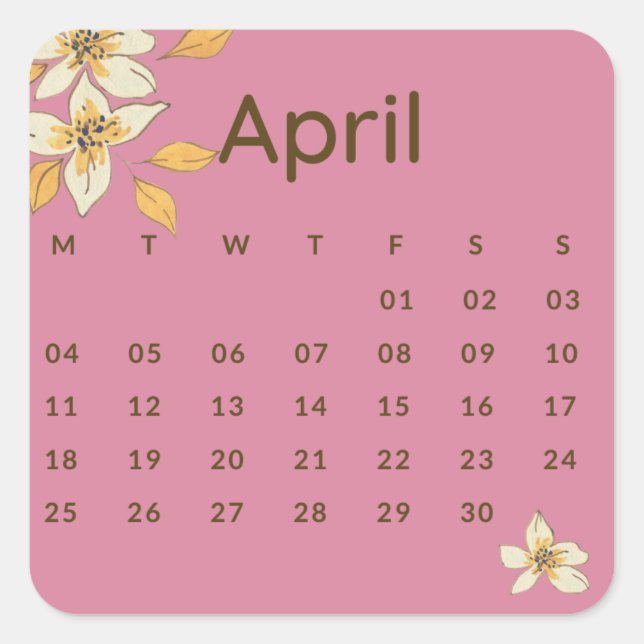 Pegatinas mes del año - April (S'F) *2022 (Anverso)