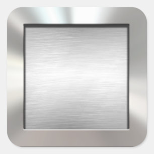 Pegatinas metalizado cepillados enmarcados plata