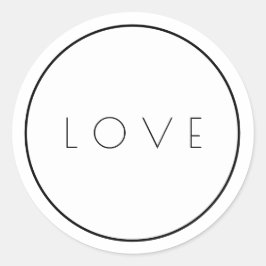 Pegatinas minimalistas de amor negro blanco con fr