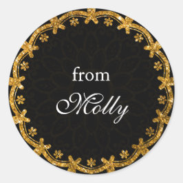 Pegatinas minimalistas de Mandala en Círculo Negro