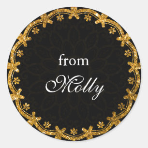 Pegatinas minimalistas de Mandala en Círculo Negro