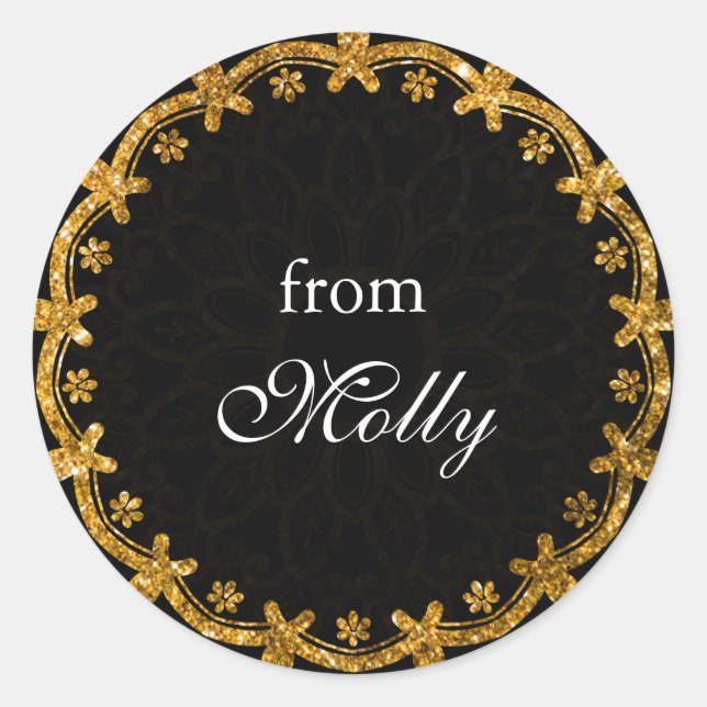 Pegatinas minimalistas de Mandala en Círculo Negro (Anverso)