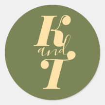 Pegatinas Mínimos del Monograma Boda Boho